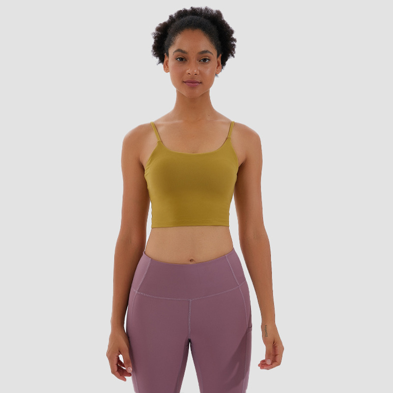 Hzori 2023 New Yoga Small Sling with Chest Pad Moisture Wicking Sports Underwear Yoga Clothing Top