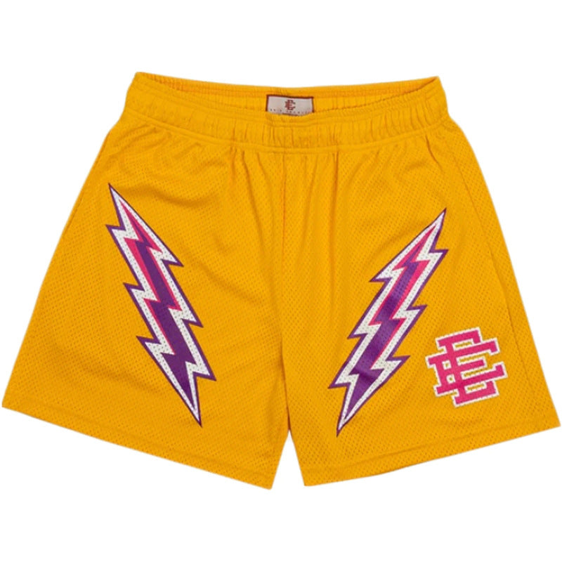 Hzori EE Casual Shorts Men's Muscle Workout Sports Short-Length Pants Mesh Breathable and Loose below the Knee