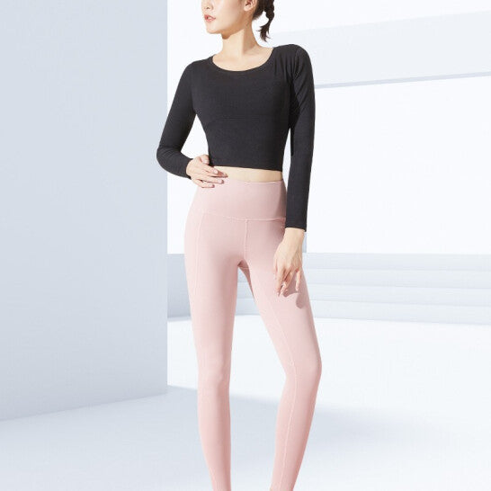HZORI® | Bowknot Long Sleeve Top Yoga SportsPants Two-piece Set