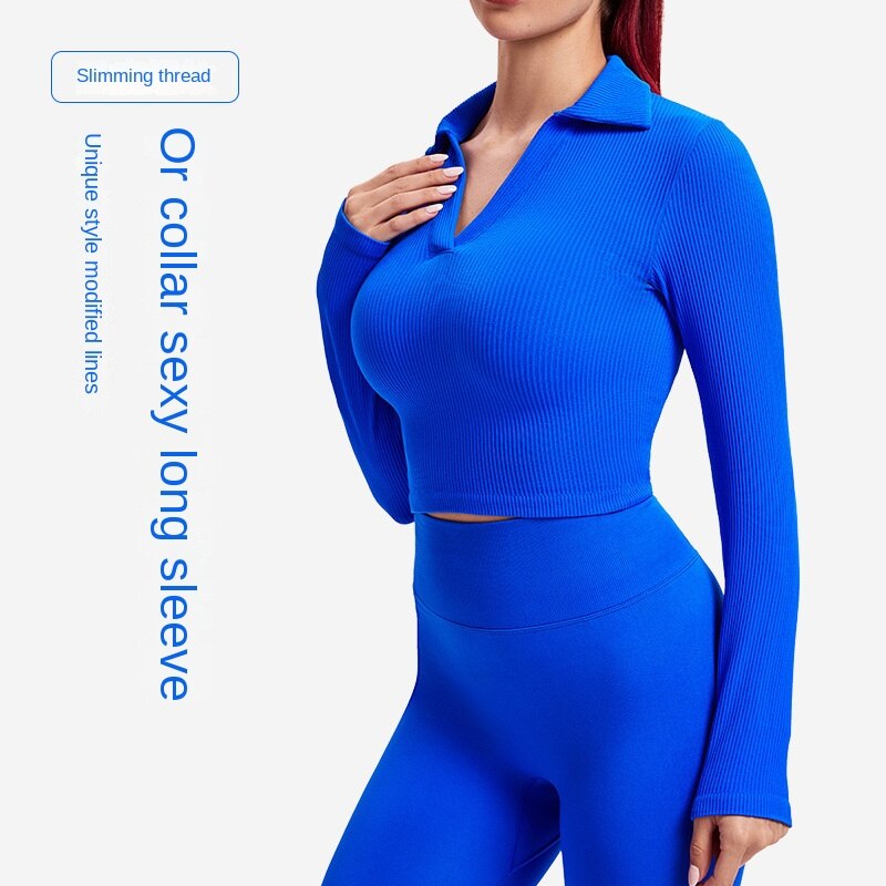 Hzori Yoga Suit Long Sleeve Autumn and Winter Knitting Thread Spot Fashion Professional Gym Running Sports Suit