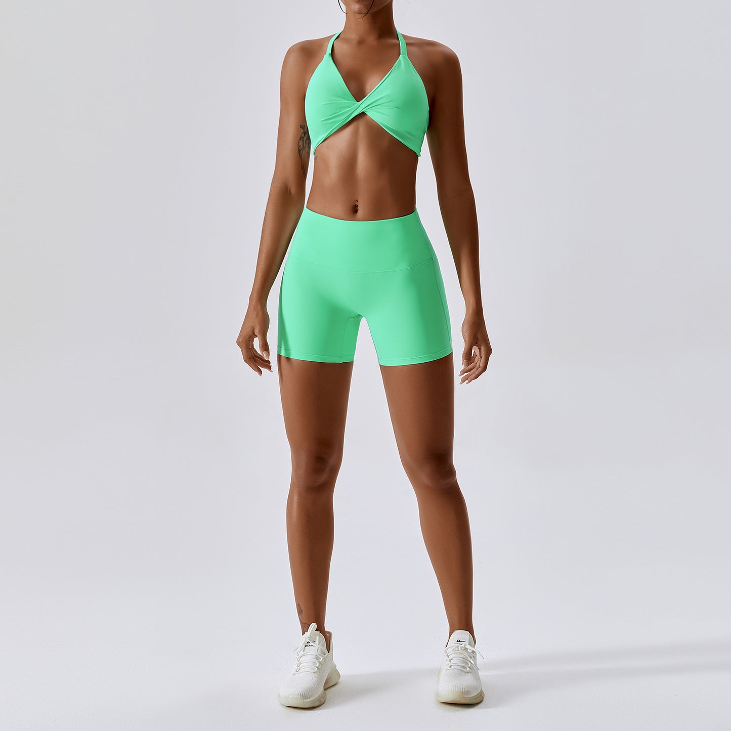 Hzori Quick-Drying Nude Feel Yoga Suit Sexy Sports Running Fitness Clothes Suit Beauty Back Yoga Clothes