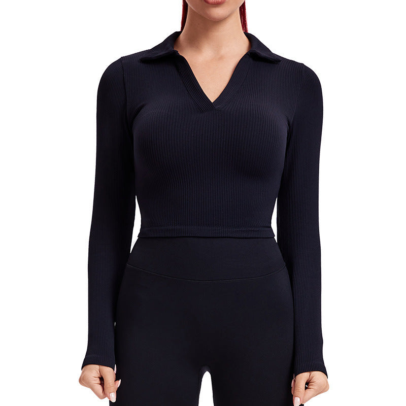 Hzori Yoga Suit Long Sleeve Autumn and Winter Knitting Thread Spot Fashion Professional Gym Running Sports Suit