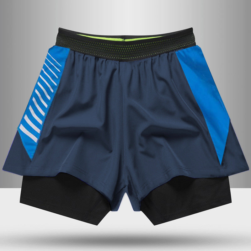 Hzori Outdoor Swimming Trunks Summer 2023 New Quick-Drying Sports Shorts Fake Two-Piece Lined Swimming Trunks for Men