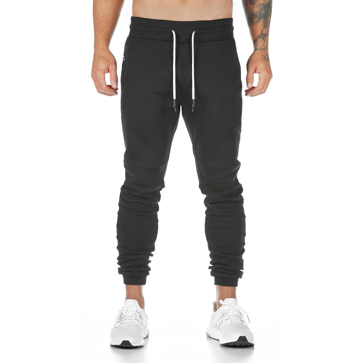 Hzori Brothers Sports Trousers Men's Solid Color Fitness Trousers Running Training Tappered Pants