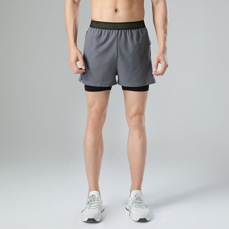 Hzori Sports Shorts Men's Summer Workout Running Three-Point Tights Lining Moisture Absorption Quick-Drying Swimming Shorts
