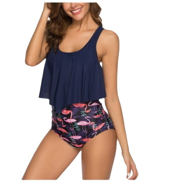 Hzori 2023 New Sexy Women's Lotus Leaf Bikini Swimsuit Swimwear