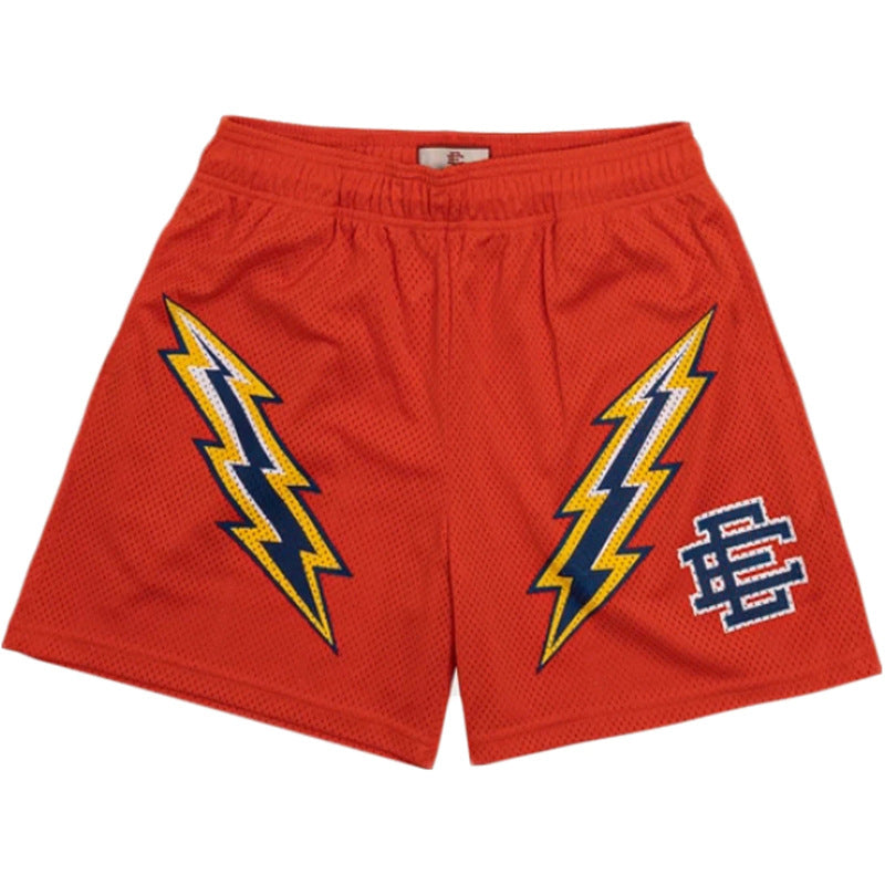 Hzori EE Casual Shorts Men's Muscle Workout Sports Short-Length Pants Mesh Breathable and Loose below the Knee