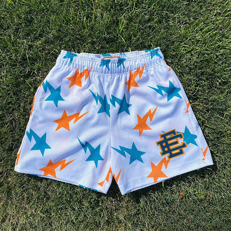 Hzori Casual Sports Shorts Men's Summer Mesh Breathable Knee Pants Beach Shorts