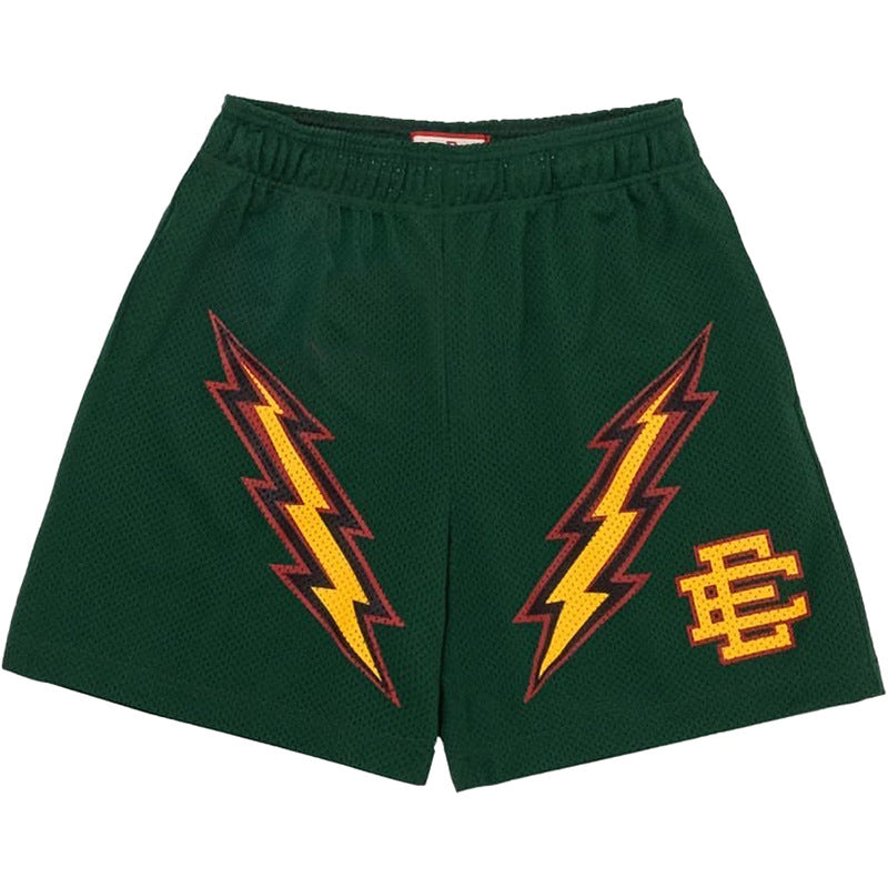 Hzori EE Casual Shorts Men's Muscle Workout Sports Short-Length Pants Mesh Breathable and Loose below the Knee
