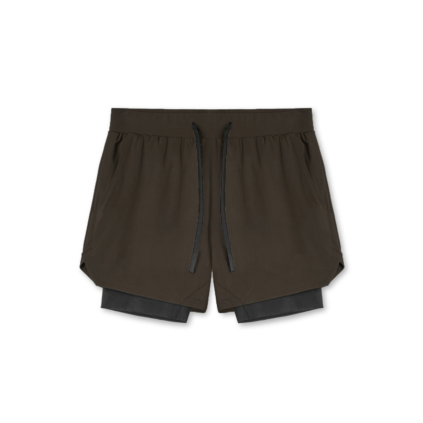 Hzori Workout Shorts Men's Nylon Running Muscle Training Elastic Quick-Drying Double-Layer Basketball Shorts Summer