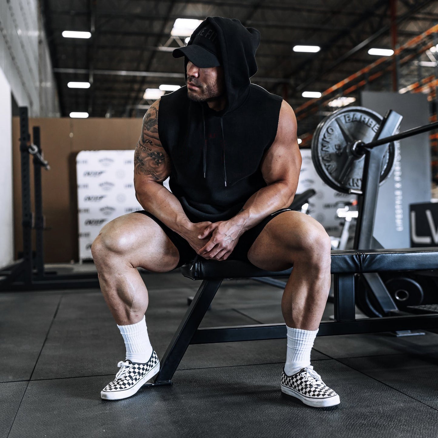 Hzori Muscle Blank Sports Hooded Vest Men's Brothers Casual Fitness Vest Running Training Clothing