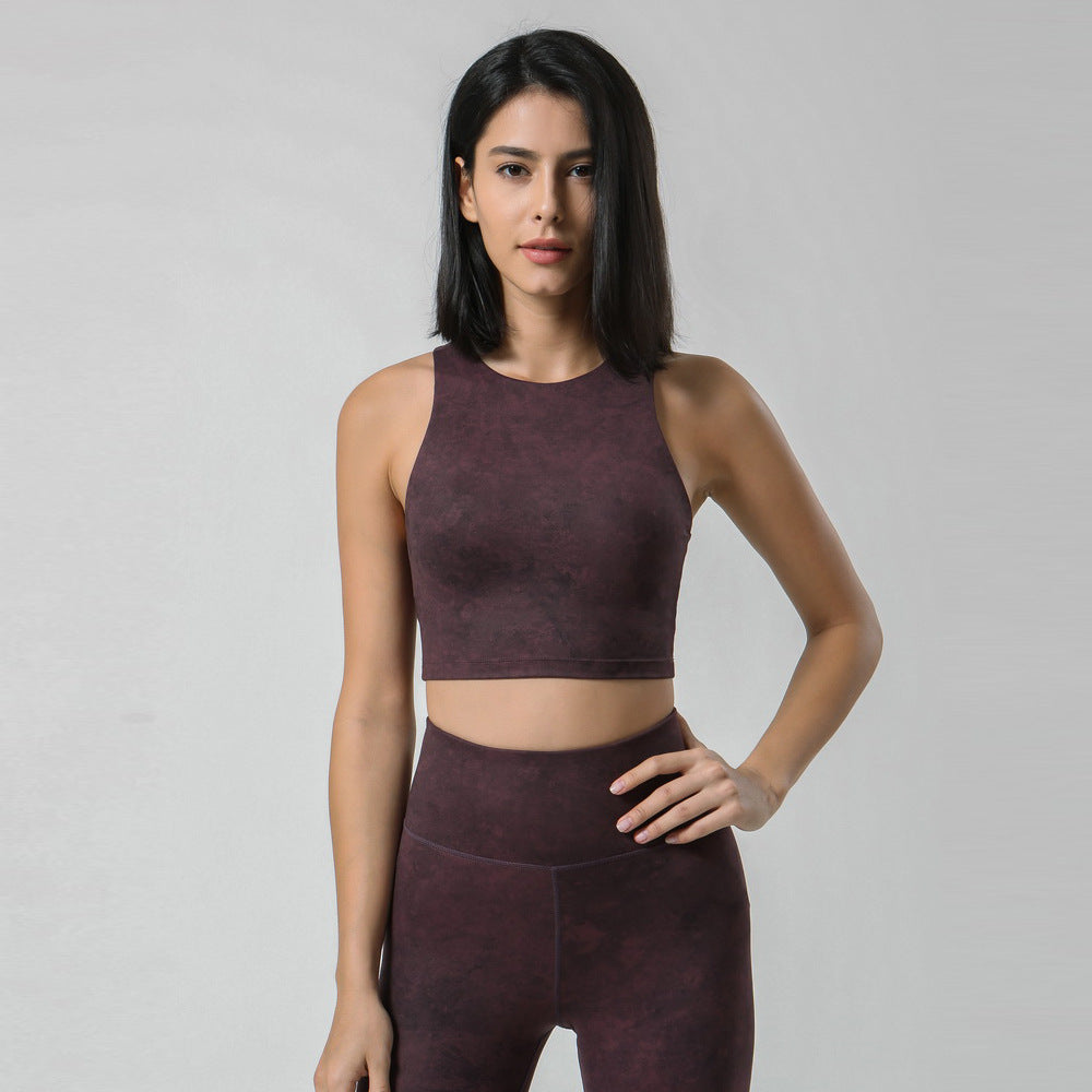 Hzori Nude Feel High Waist Workout Set Outdoor Beauty Back Leisure Suit