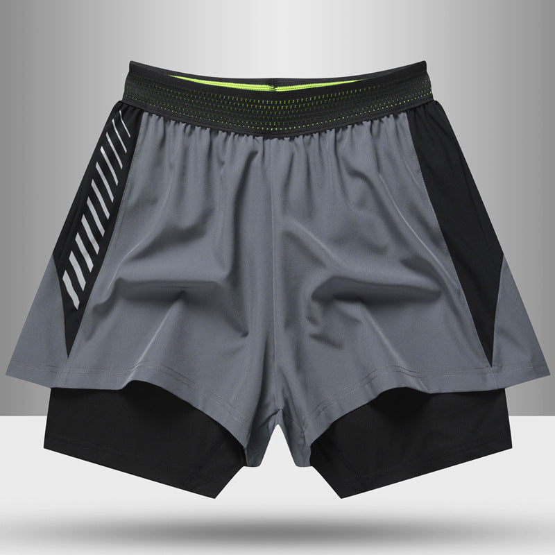 Hzori Outdoor Swimming Trunks Summer 2023 New Quick-Drying Sports Shorts Fake Two-Piece Lined Swimming Trunks for Men