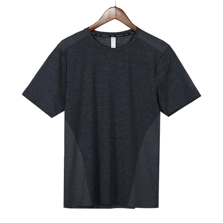 Hzori Short-Sleeved Polo Shirt Quick Drying Clothes Men's Sports and Leisure Running T-shirt Basketball Training Wear Ice Silk Top