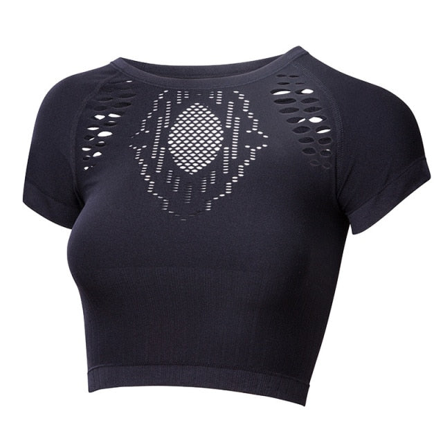 HZORI® | Yoga Elastic Tight Seamless Sport T Shirt