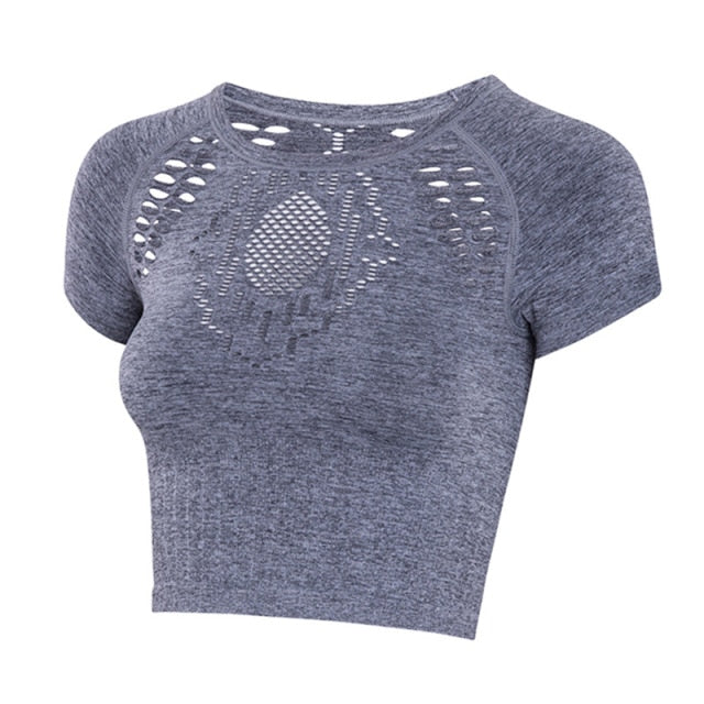 HZORI® | Yoga Elastic Tight Seamless Sport T Shirt