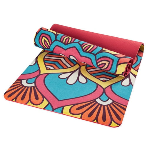 HZORI® | Lotus Pattern Suede Yoga Mat