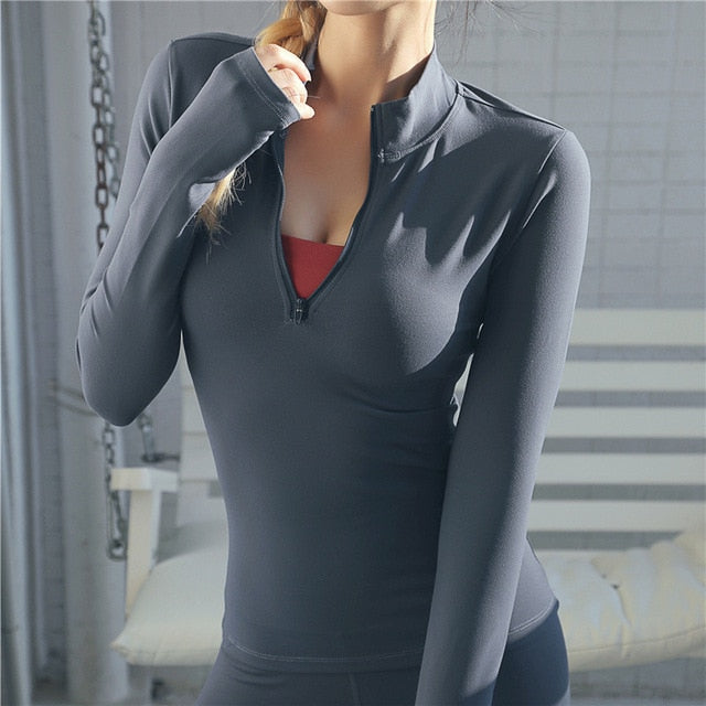 HZORI® | Long Sleeve Yoga Shirts Sport Push Up Running Full Sleeve Clothes