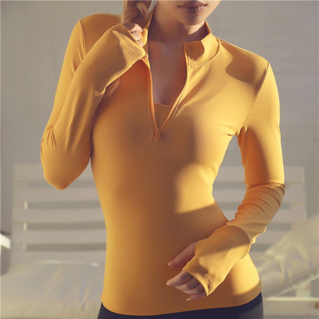 HZORI® | Long Sleeve Yoga Shirts Sport Push Up Running Full Sleeve Clothes
