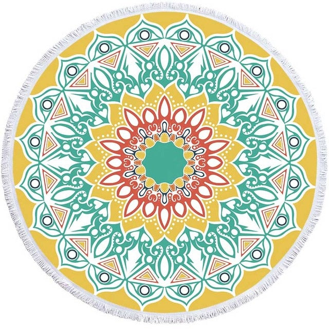 HZORI® | Mandala Geometric Round Yoga Mat