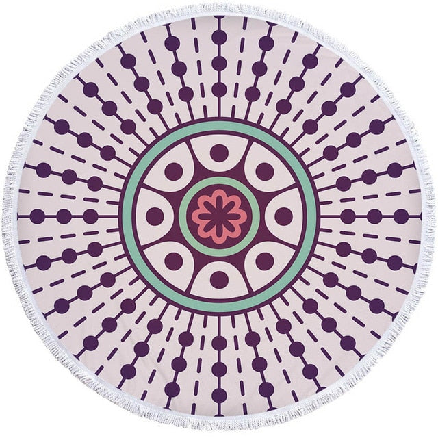 HZORI® | Mandala Geometric Round Yoga Mat