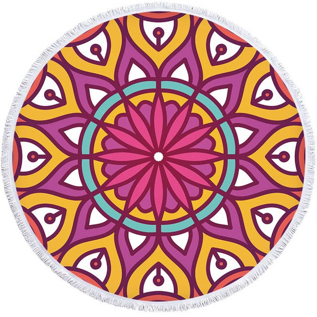 HZORI® | Mandala Geometric Round Yoga Mat