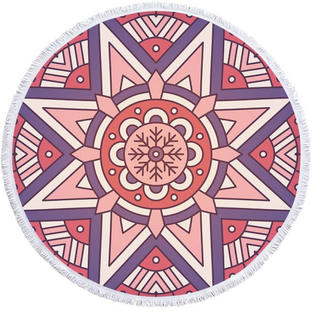 HZORI® | Mandala Geometric Round Yoga Mat