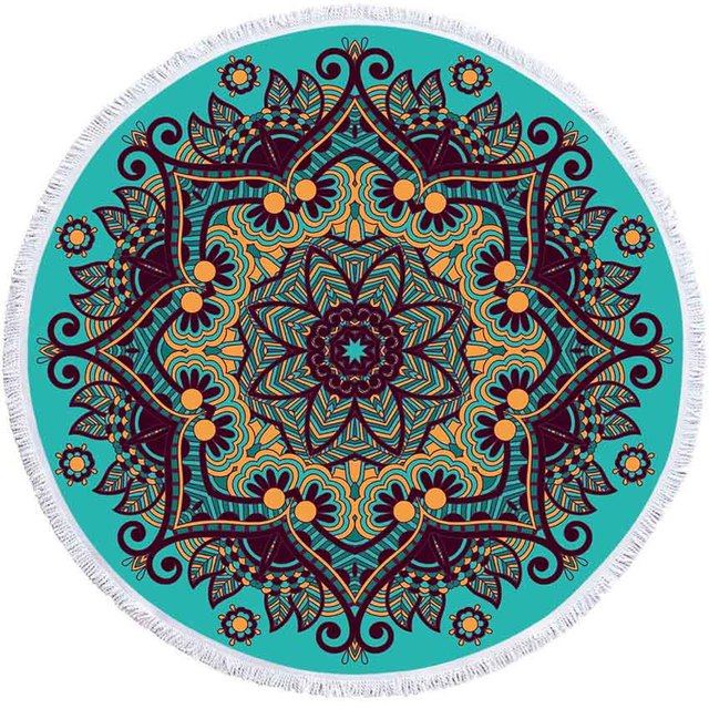 HZORI® | Mandala Geometric Round Yoga Mat