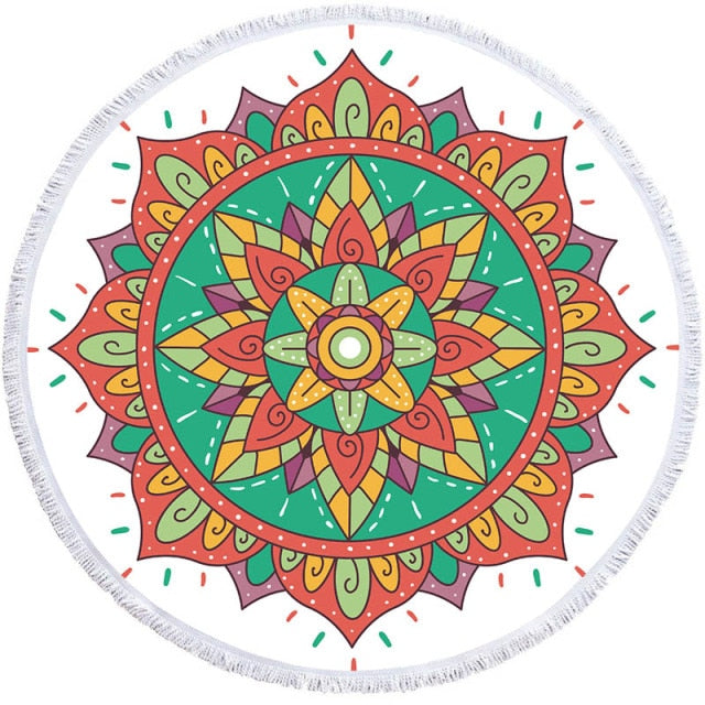 HZORI® | Mandala Geometric Round Yoga Mat