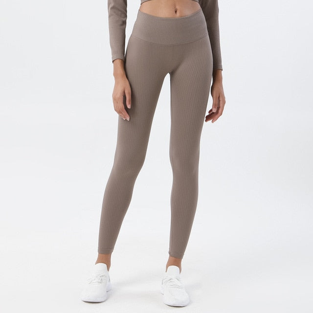 HZORI® | Women High Waist Soft Ribbed Seamless Sport Leggings