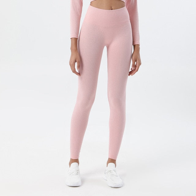 HZORI® | Women High Waist Soft Ribbed Seamless Sport Leggings