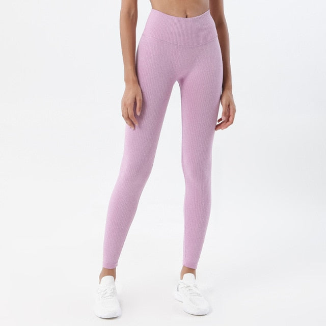 HZORI® | Women High Waist Soft Ribbed Seamless Sport Leggings