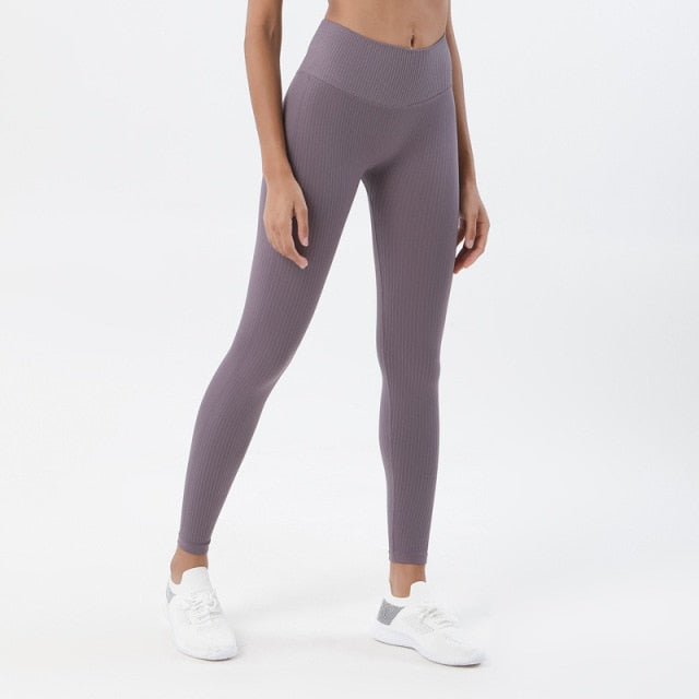 HZORI® | Women High Waist Soft Ribbed Seamless Sport Leggings