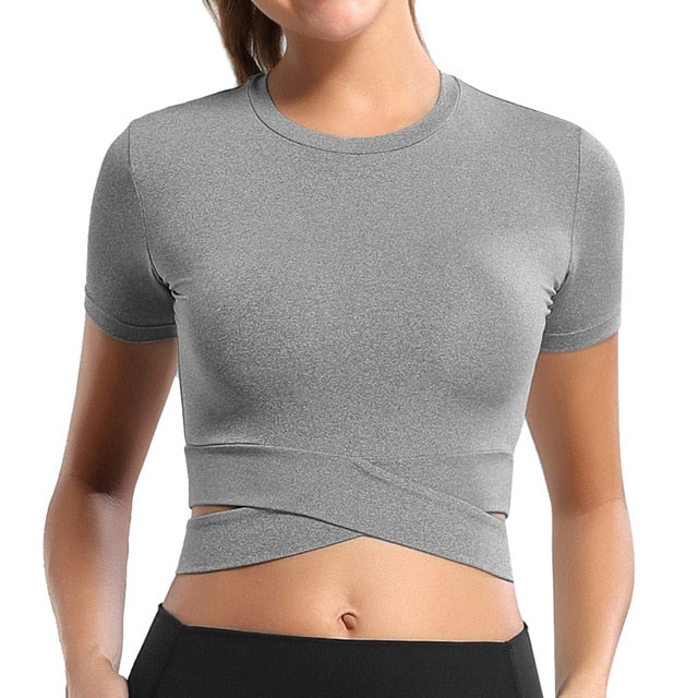 HZORI® | Tight Yoga Shirts Women Short Sleeve Cropped