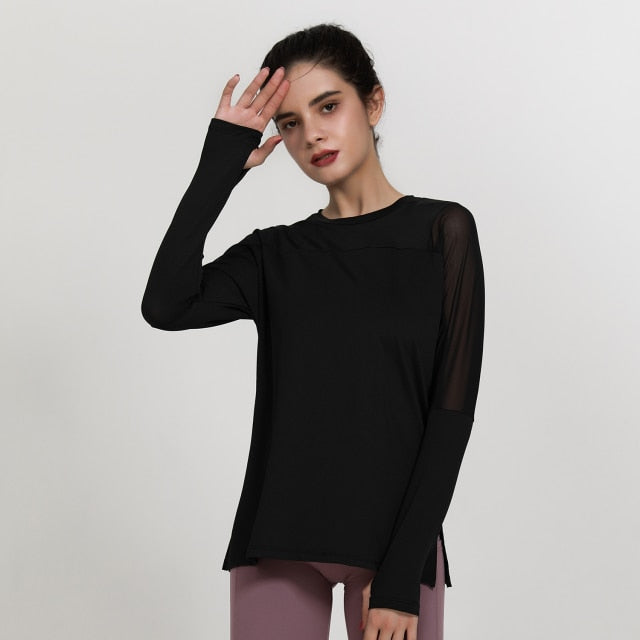 HZORI® | Mesh Quick Dry Sport Top Women Loose Fitness Shirts
