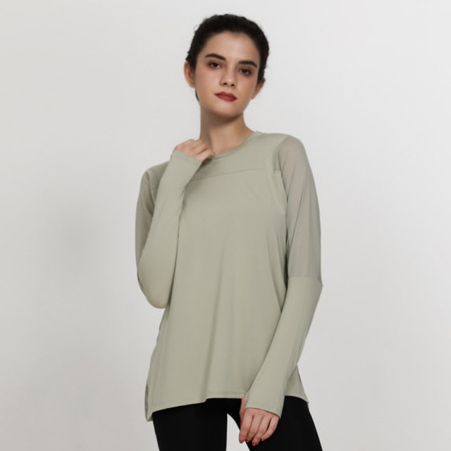 HZORI® | Mesh Quick Dry Sport Top Women Loose Fitness Shirts