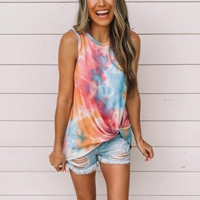 HZORI® | Tie-Dye Knotted Printing vest