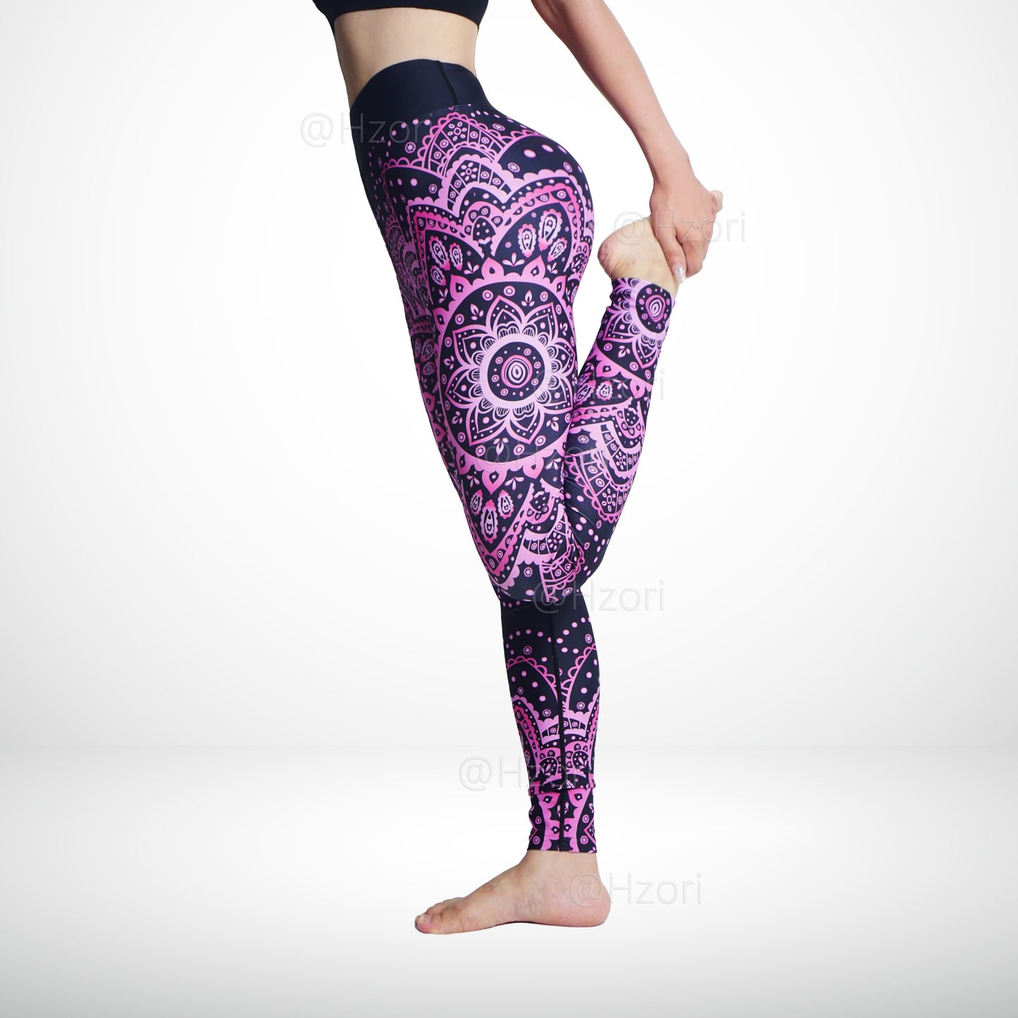 HZORI® |High Waist Printed Yoga Pants for Women, Tummy Control Running Sports Workout Yoga Leggings|Sunflower Purple Style