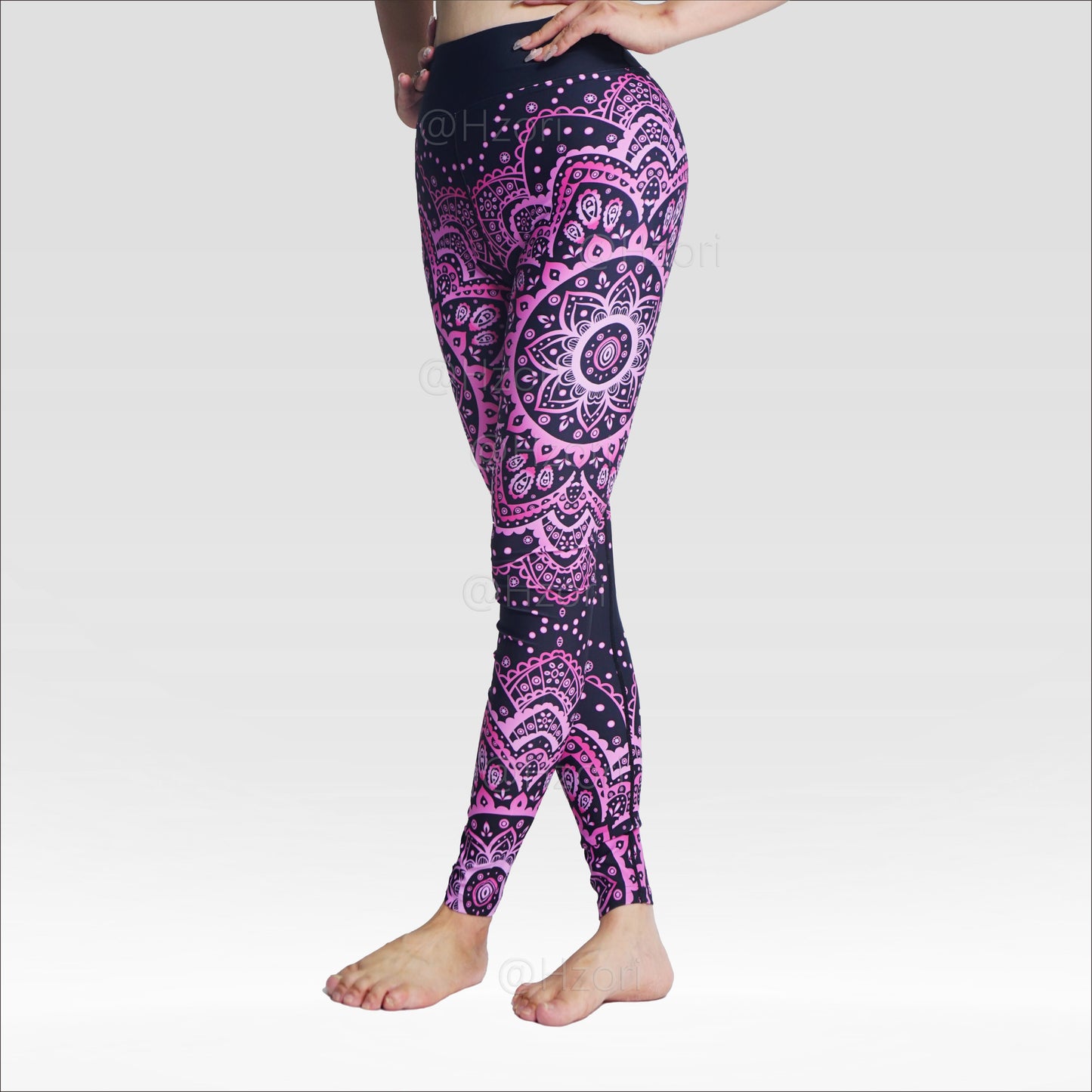 HZORI® |High Waist Printed Yoga Pants for Women, Tummy Control Running Sports Workout Yoga Leggings|Sunflower Purple Style
