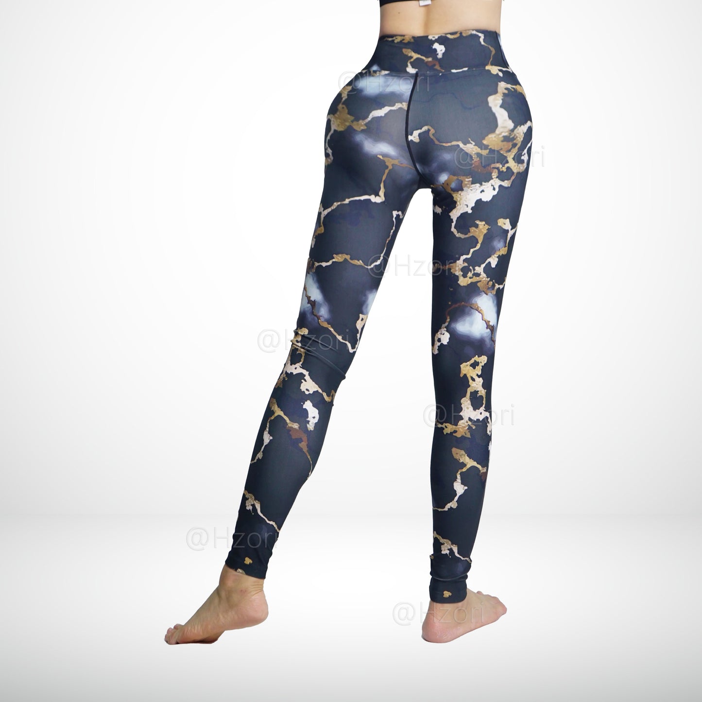 HZORI® |High Waist Printed Yoga Pants for Women, Tummy Control Running Sports Workout Yoga Leggings | Camouflage Crack Element Style