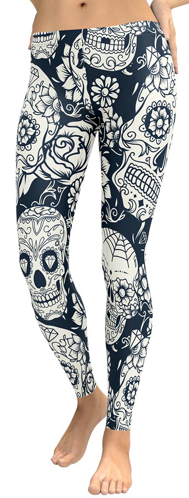 HZORI® | NAVY BLUE SKULL LEGGINGS