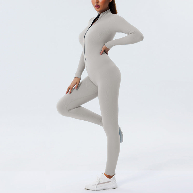 Hzori Quick-Drying Seamless Fall/Winter Yoga Wear Long-Sleeved Sports Suit Dance Yoga Fitness Suit One-Piece Skinny Yoga Pants Women