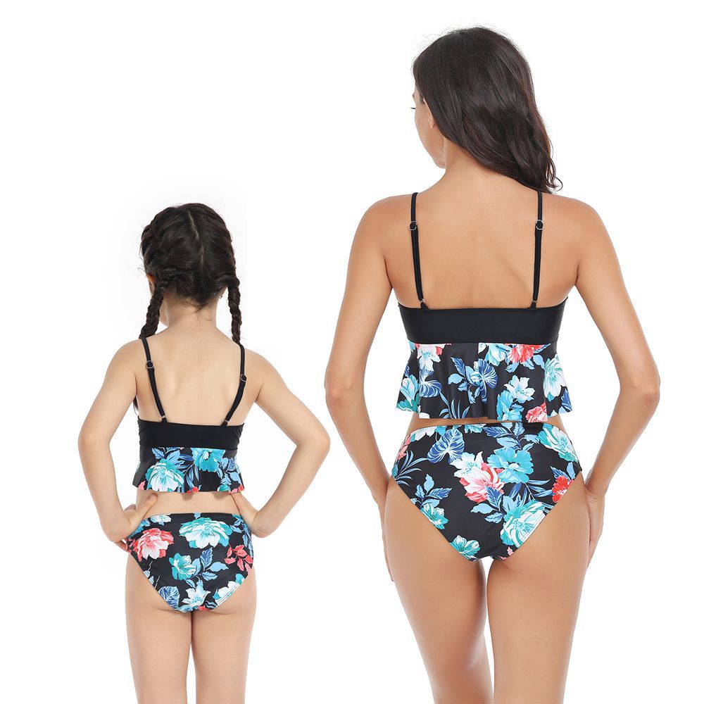 Hzori 2023 New Swimwear Multi-Color Parent-Child Swimsuit Bikini Children's Split Swimsuit