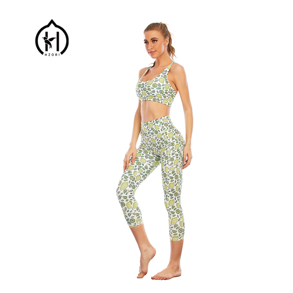 HZORI® | Sports Yoga Suit Women's Lemon Print