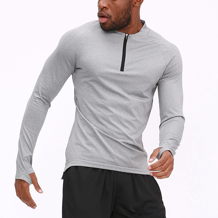 Hzori Workout Clothes Men's Long-Sleeved T-shirt Basketball Training Running Outdoors Sports Quick-Drying Top Tights