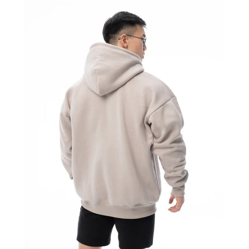 Hzori Loose Winter Thickened Pullover Sports Sweater Trendy Fashionable Man Fitness Hooded Sweatshirt Winter Loose Sweater