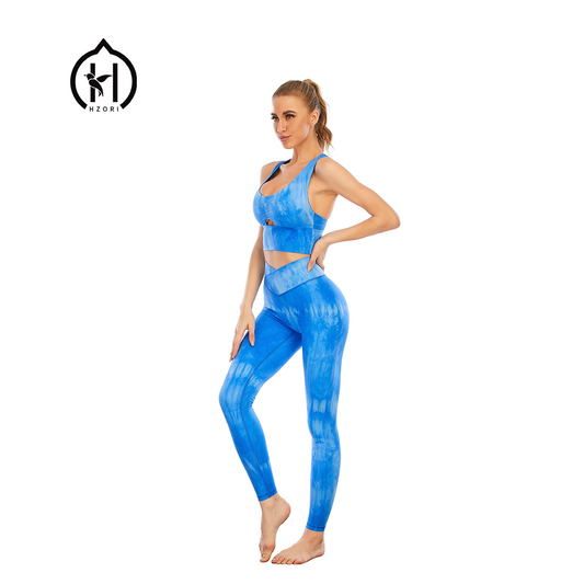 HZORI® | SPORTS YOGA SUIT WOMEN'S Water blue printing