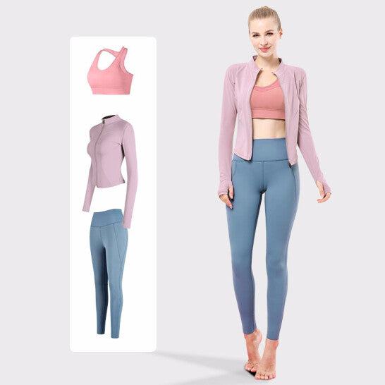 HZORI® | Yoga clothes female gym three-piece suit