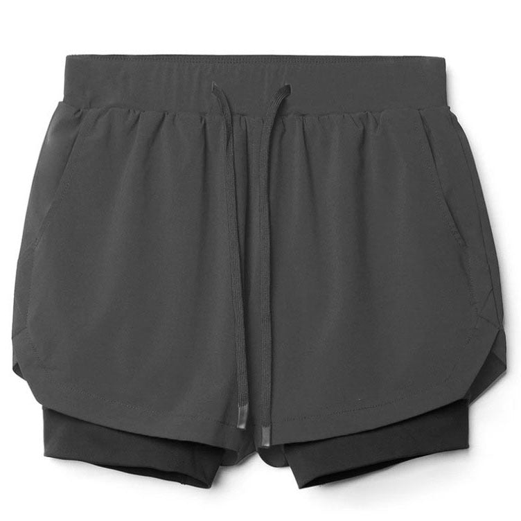 Hzori Summer Trendy Muscle Sports Shorts Outdoor Running Squat Breathable Double-Layer Quick-Drying Shorts Men's