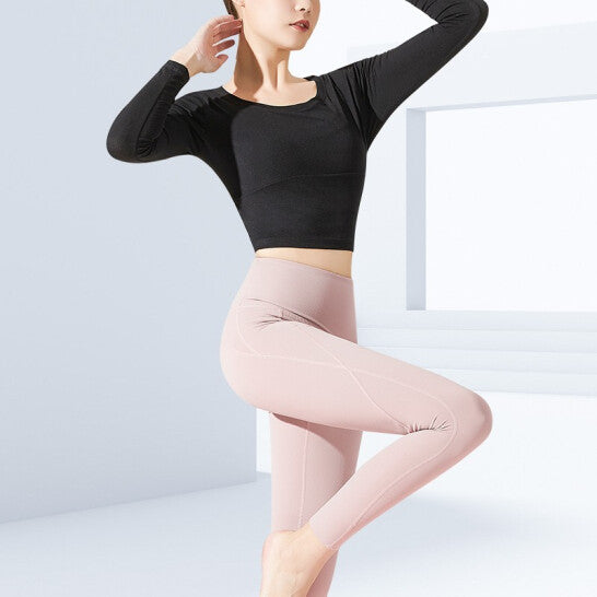 HZORI® | Bowknot Long Sleeve Top Yoga SportsPants Two-piece Set